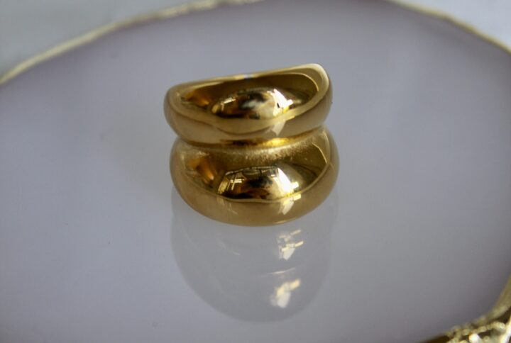 anillos de acero inoxidable baño oro 18K sin niquel sin polomo hipoalergenico y waterproof
