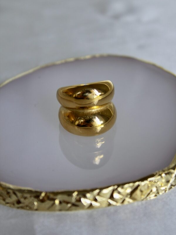 anillos de acero inoxidable baño oro 18K sin niquel sin polomo hipoalergenico y waterproof