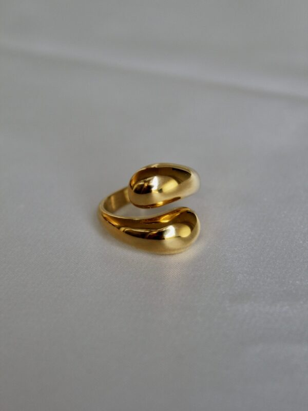 anillo de acero inoxidable baño oro 18k hipoalergénico y waterproof sin niquel sin plomo