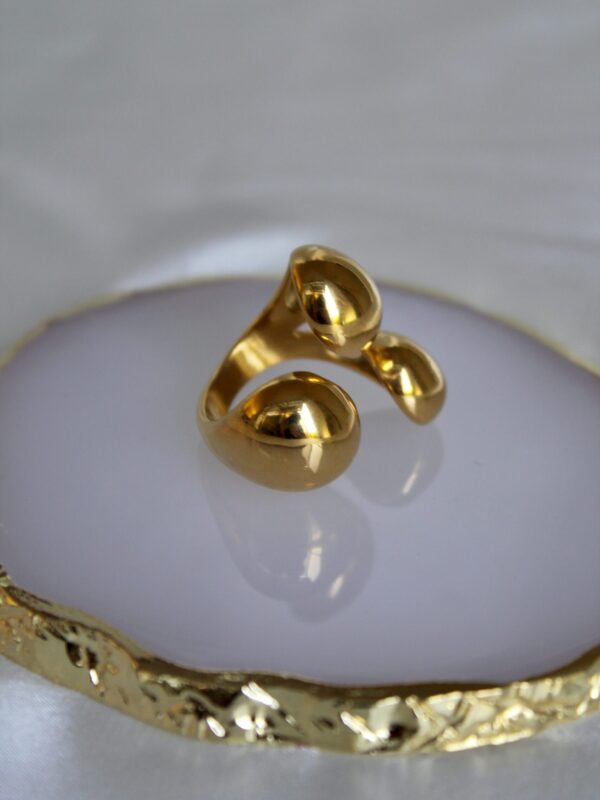 anillo acero inoxidable sin niquel sin plomo hipoalergenico y waterproof baño oro 18k